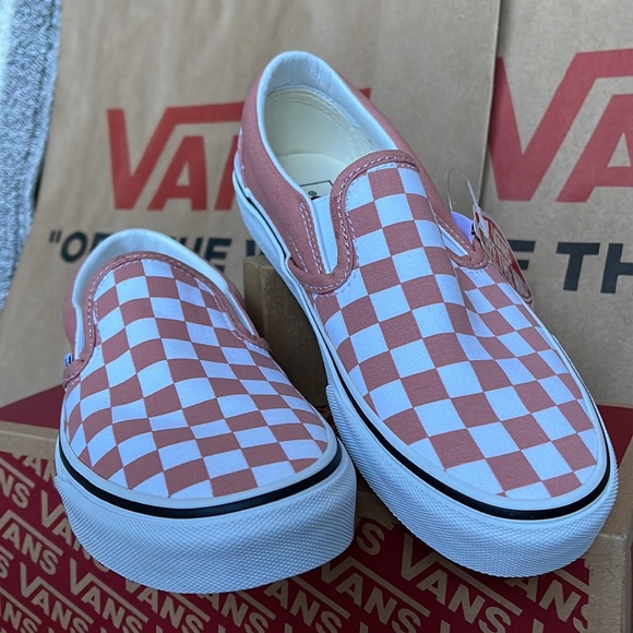Vans Classic Slip On Rose Dawn Checkerboard/True White Mens - Picture 8 of 16